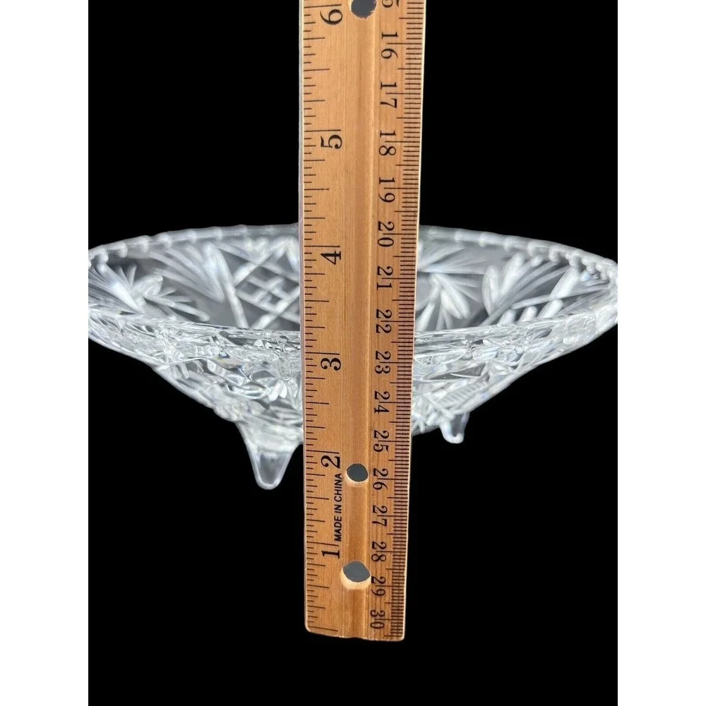 Anchor Hocking Prescut Clear Footed Candy Nut‎ Dish EAPC 8 3/4